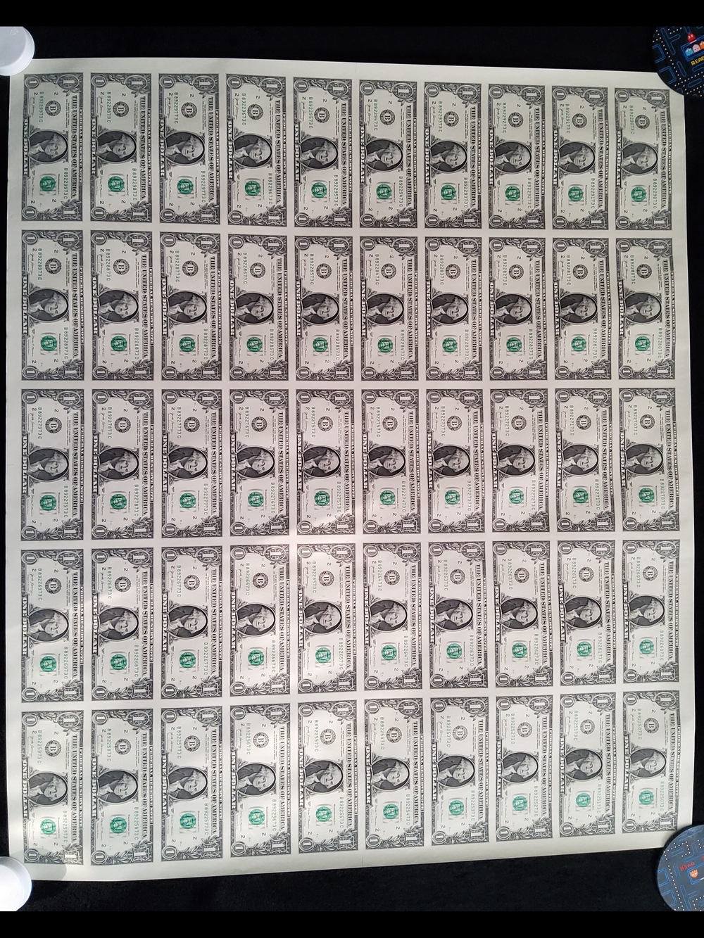 Uncut Sheet Of 50 One Dollar Federal Reserve - 2017 New York Series